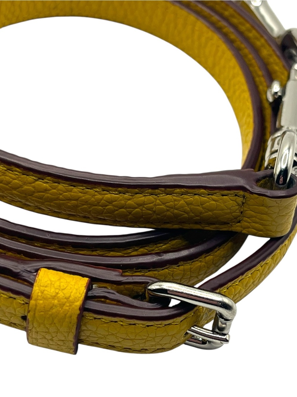 Coach Yellow Leather Adjustable Silver Hardware Replacement Strap - Picture 4 of 8